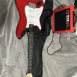 Left Handed Electric Guitar And Amp 