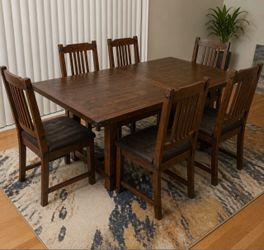 Wood Dining Table Set with 6 Chairs – Excellent Condition