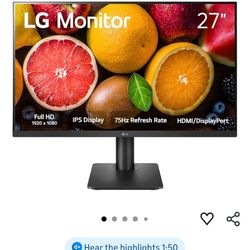 $80 OBO - LG 27” Monitor (IPS, Full HD, HDMI) – Great Condition