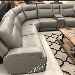 Leather Power Reclining Sectional 💛No Needed Credit Check 💛 $39 Down Payment with Financing2001
