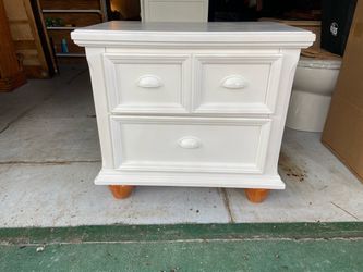 White Wood Nightstand