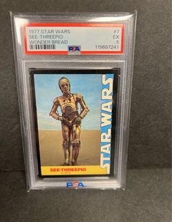🤖 1977 Star Wars Wonder Bread #7 See-Threepio (C-3PO) – PSA 5! 🤖