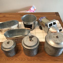 Vintage Galvanized Containers