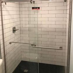 28in x 63in x 1/4 in Frameless Pivoting ShowerDoor Glass Panel - Clear