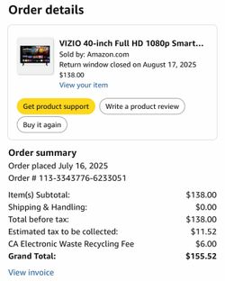 Vizio 40” TV
