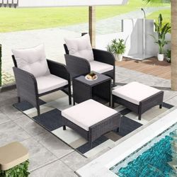 5pc outdoor patio furniture set with Ottoman