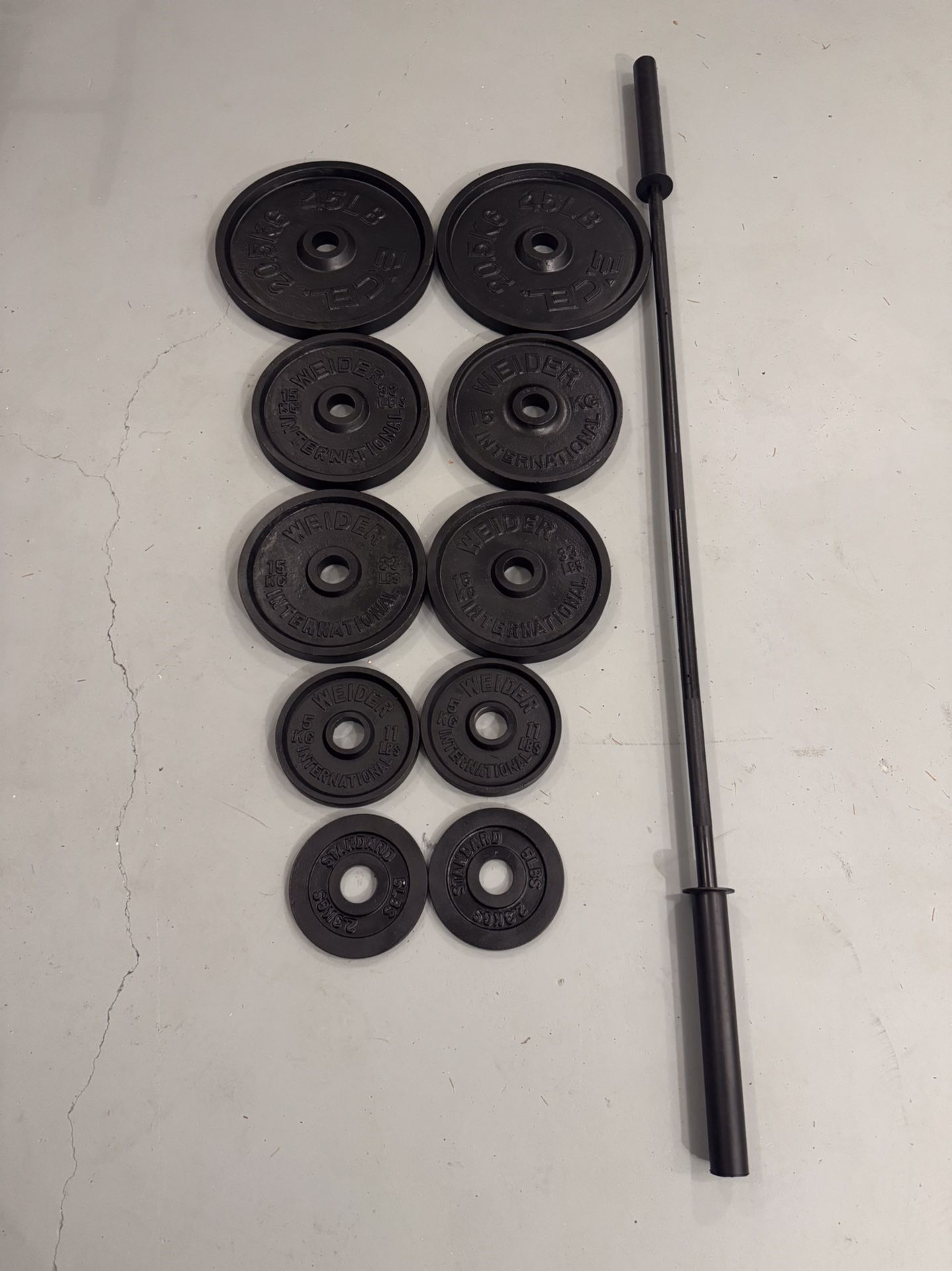 Steel Weights Plates With Barbell