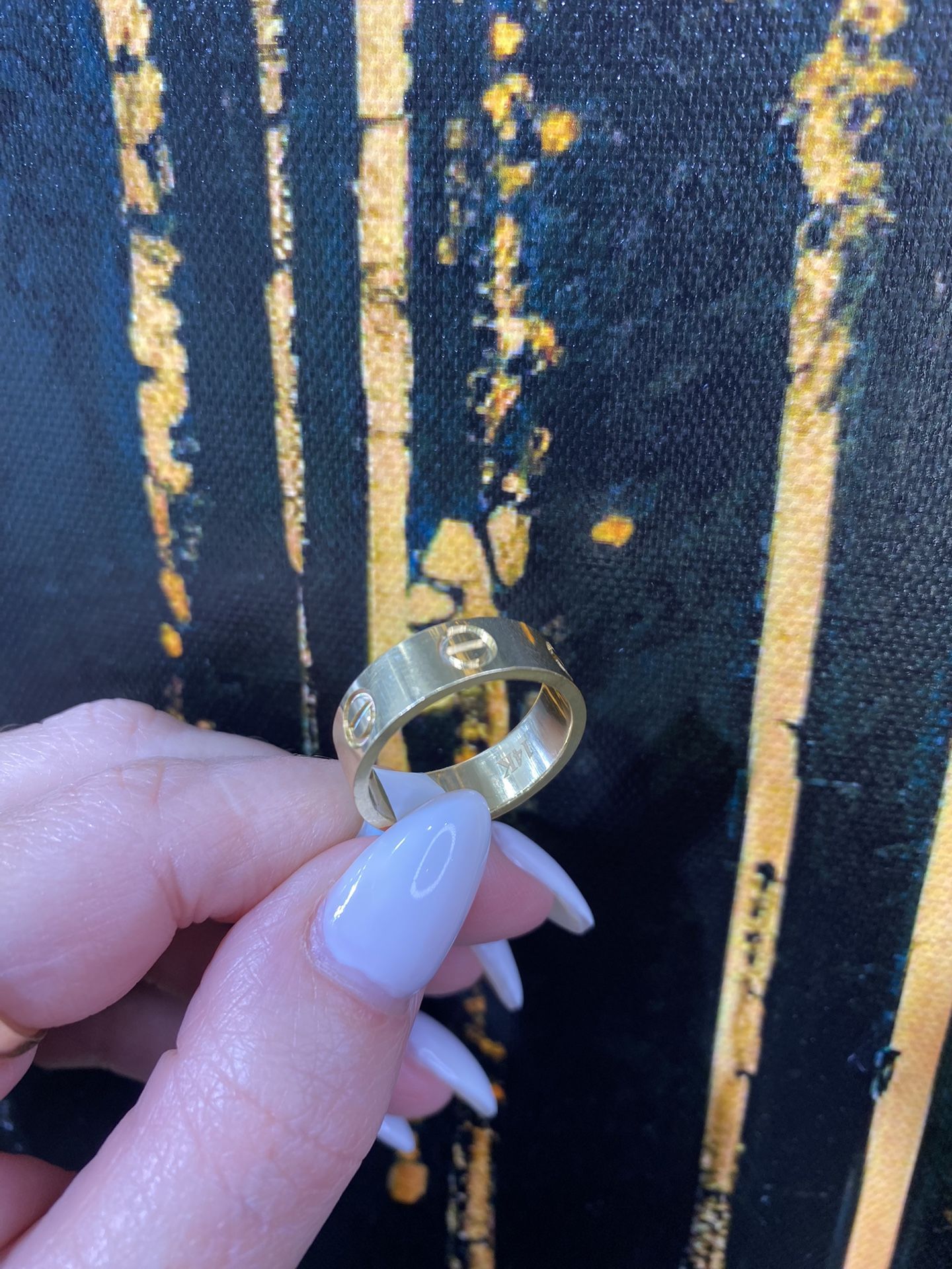 14k FANCY BAND RING