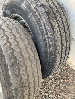 Old Trailer Rims And Tires Fit Ford 8 Lugs 16.5 Tires Are Old I have 5 Of Them Need Gone Asp 150