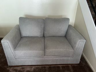 Grey Fabric Loveseat