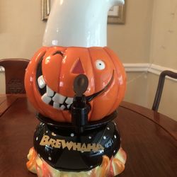 Halloween Pumpkin Ceramic Beverage  Dispenser 