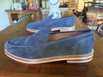 NEW Allen Edmonds Newton Penny Loafers Navy Suede Men’s 11D Made in Italy