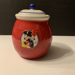 Walt Disney Minnie & Mickey Cookie Jar 7” tall