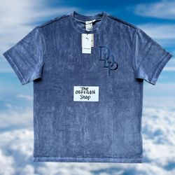 PUMA X DAPPER DAN STONE TEE MENS VELOUR T SHIRT SIZE MEDIUM BLUE NEW