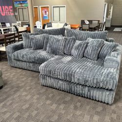 Big Soft Grey Sectional Couch