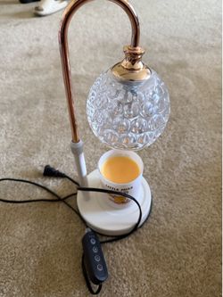 🕯️ Candle Warmer Lamp – Elegant Rose Gold Glass Design