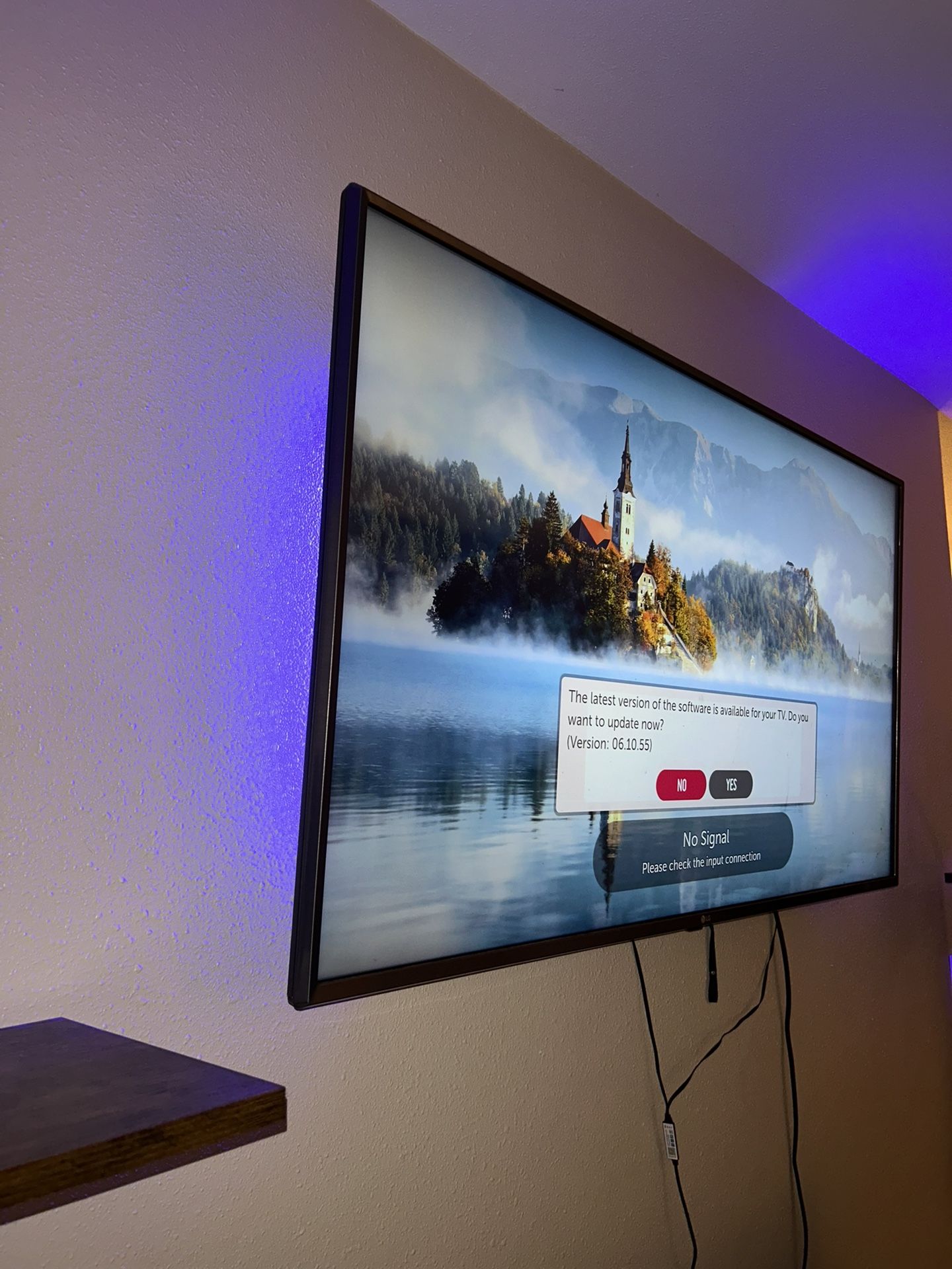 55” LG Smart TV With LED Mount