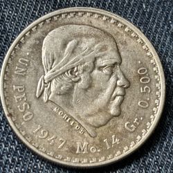 UN Peso 1947 Coin Of Mexico 