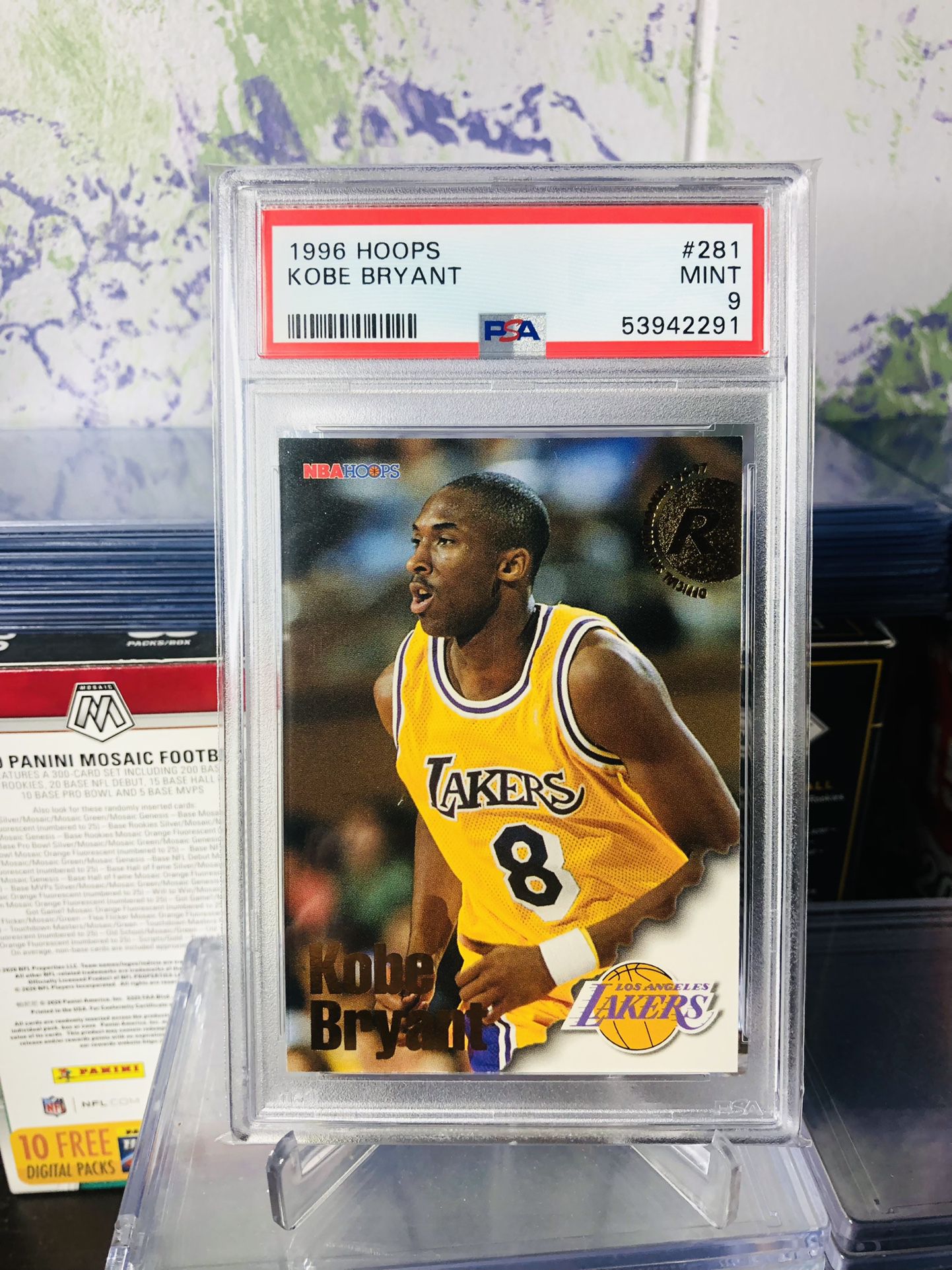 1996 Hoops Kobe Bryant Rookie Card graded 9 by PSA