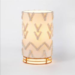 Pillowfort Cream Boho Fringe Table Lantern