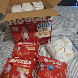 Diapers NB & Size 1 - Huggies, Kirkland, And More