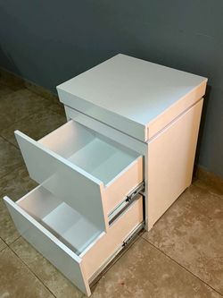 White 3-Drawer Pedestal Filing Cabinet