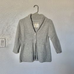 Heritage Women’s Light Gray Shawl Collar Cardigan Size Medium 