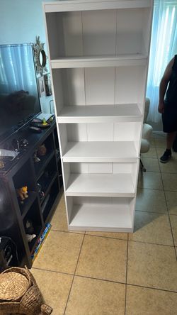 White book shelf