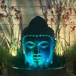 Large Stone Buddha Head Fountain imported from Indonesia