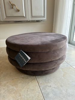 Safavieh Round Velvet Ottoman