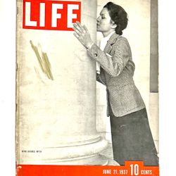 June 21, 1937, issue of Life magazine, which featured a story on the "Reno Divorce Myth". The cover photograph was staged by Life photographer Alfred 