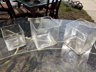 3 heavy glass cubes