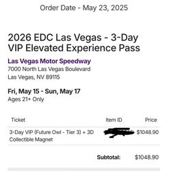 EDCLV 2026 VIP Ticket