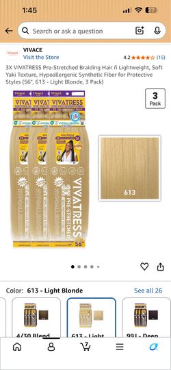 3X VIVATRESS Pre-Stretched Braiding Hair (3 Packs)