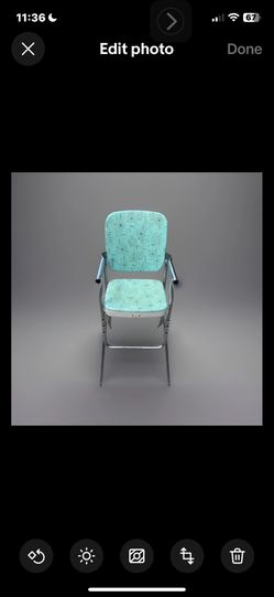 Vintage Cosco Atomic Starburst Chrome High Chair Mid-Century Modern Aqua No Tray