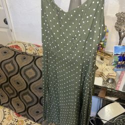 Green PolkaDots Dress