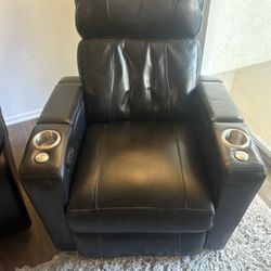 Black Leather Power Recliner
