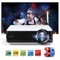 Projector, Portable Home Theater Projectors Multimedia 2000:1 Contrast Ratio Support 1080P VGA HDTV USB Interfaces for Home Cinema Theater