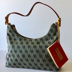 Blue & Grey Monogrammed Dooney & Bourke Bag