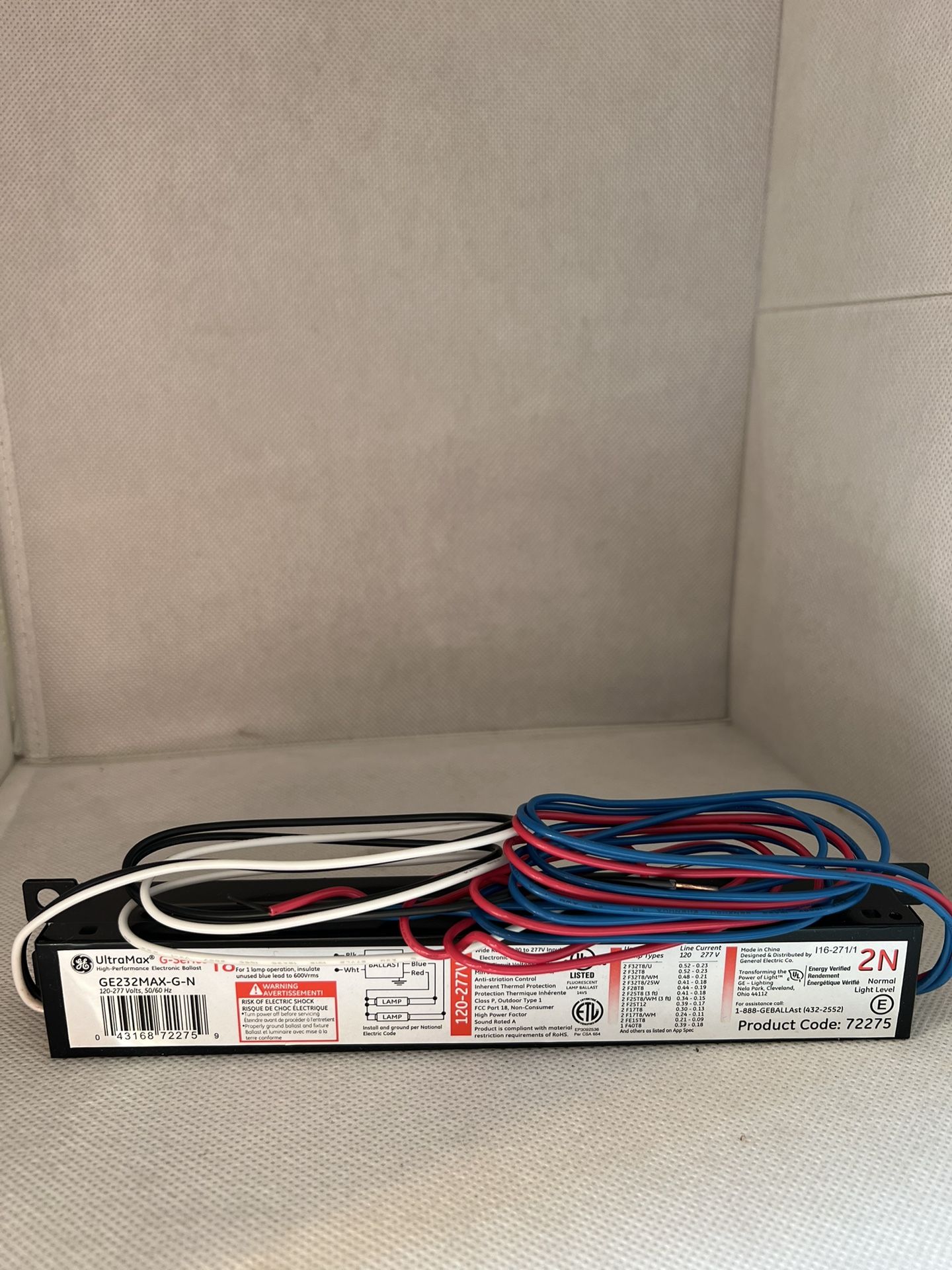 UltraMax G Series T8 GE232MAX- G-N Electronic Fluorescent Ballast