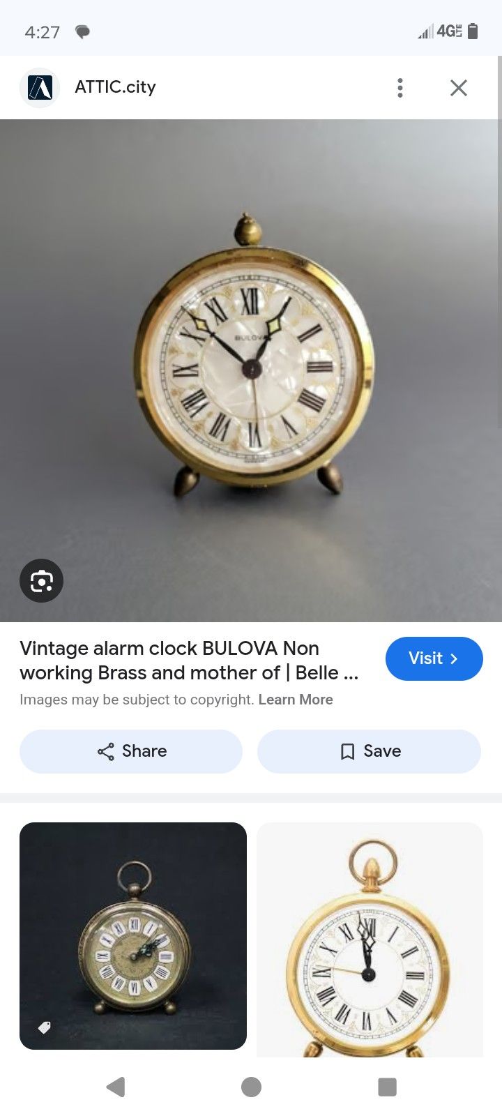 BULOVA Vintage Alarm Clock 