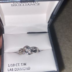 Size 7 Ring Lab Diamond 14 K Gold Plated