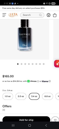 Men's cologne SAUVAGE DIOR
