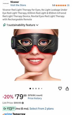 Red light therapy eye mask brand new in box sealed and unopened