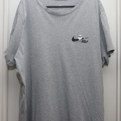 Nike Golf T Shirt Mens XXL Gray Just Tap It In Graphic Tee Swoosh Golf