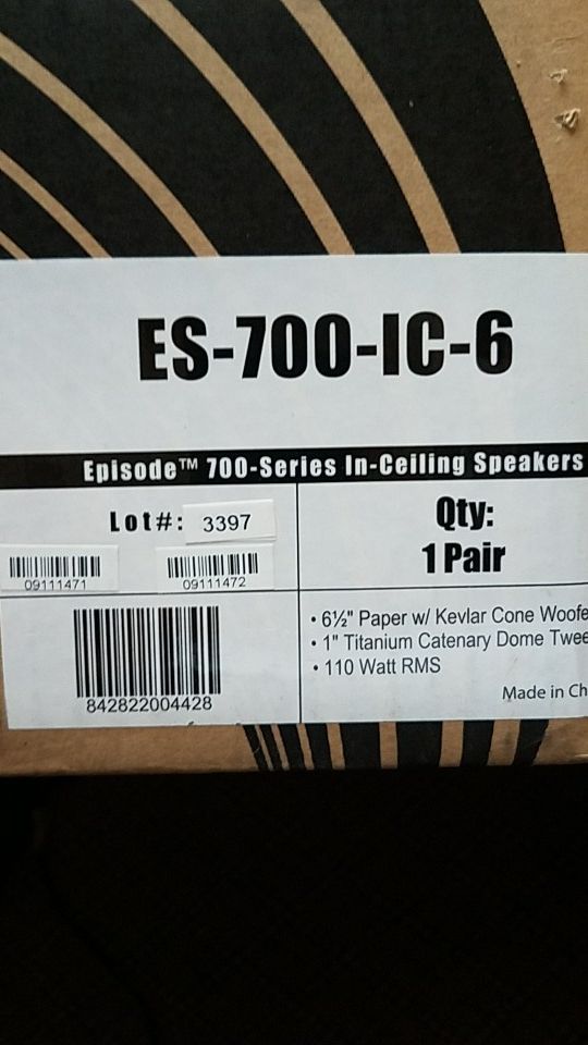 Episode 700 Series In Ceiling Speakers With 6 1 2 Woofer Pair For Episode 700 Series In Ceiling Speakers With 6 1 2 Woofer Pair For Chesapeake Va Offerup