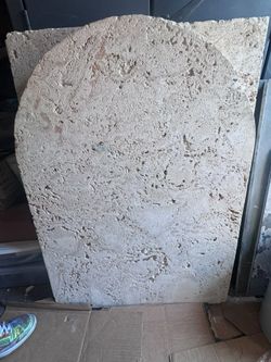 Natural Florida Coral Stone Slabs - Arched Decorative Limestone Architectural Slab Pair
