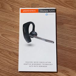 Poly Voyager 5200 Bluetooth Headset (Plantronics) - Single-Ear (Mono) Bluetooth Earpiece with Noise Canceling Mic - Cell/Mobile Phone Headset