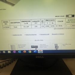 Electric Adjustable Height Desk - 72x24", White