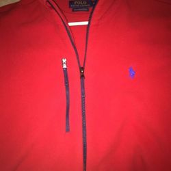 Red polo fleece sz adult M